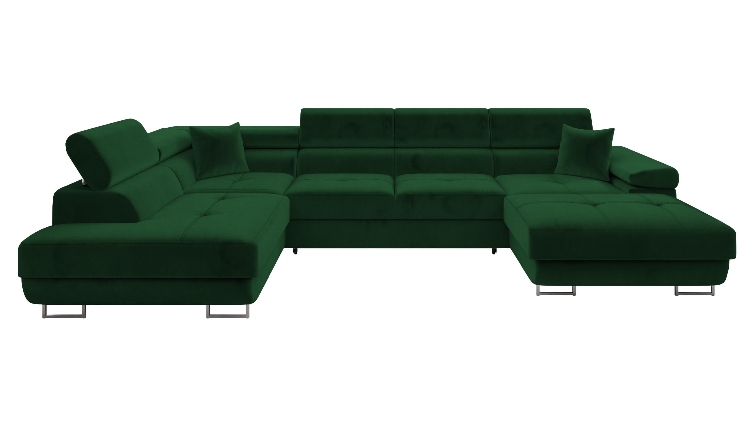 Mirjan24 Ecksofa Torezio Bis mit Bettkasten, Einstellbare Kopfstützen, Sofa mit Schlaffunktion, Eckcouch für Wohnzimmer, Polsterecke, U-Form Couch mit Bettfunktion (Soft 011 + Lux 06, Seite: Rechts)