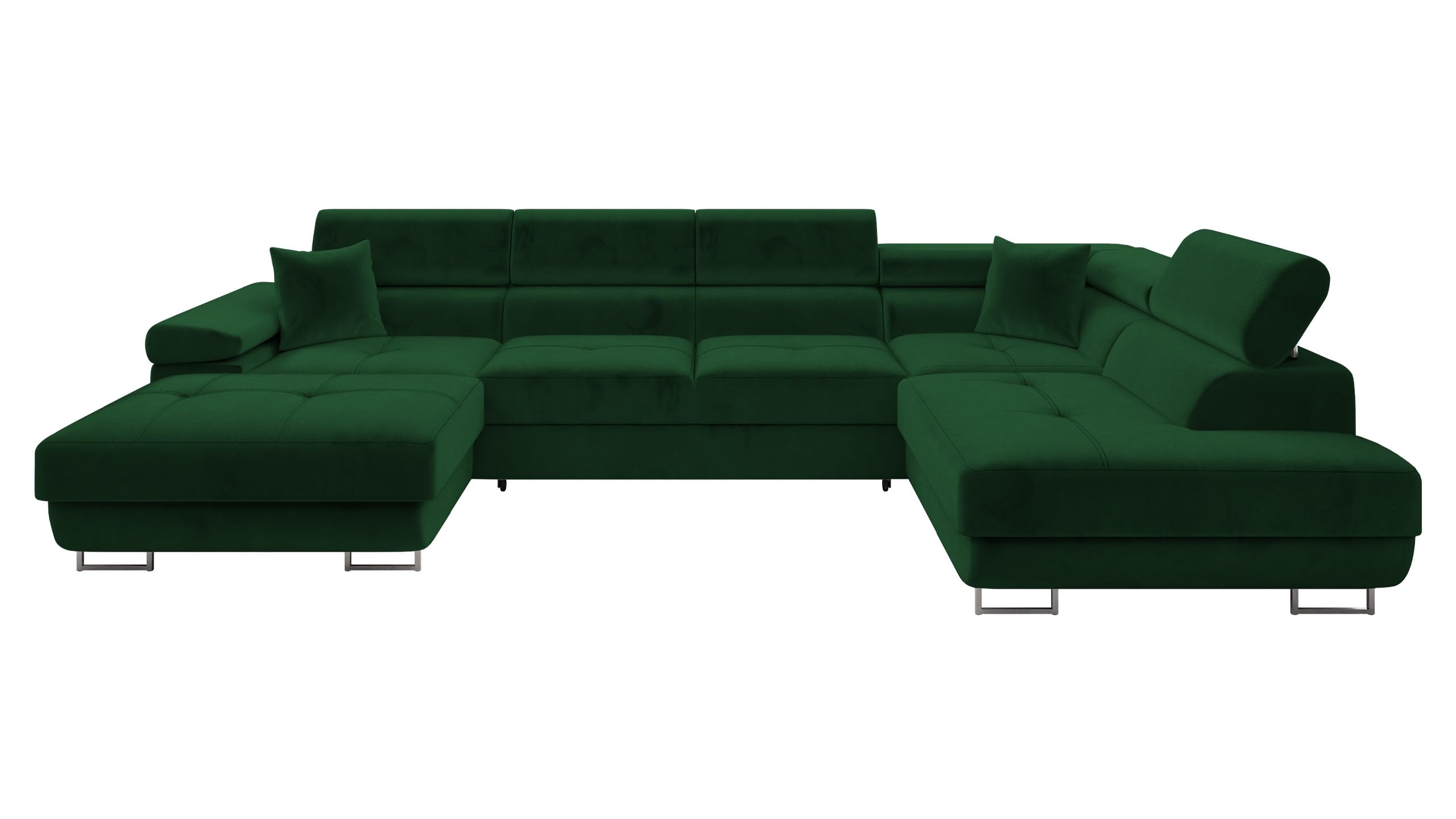 Mirjan24 Ecksofa Torezio Bis mit Bettkasten, Einstellbare Kopfstützen, Sofa mit Schlaffunktion, Eckcouch für Wohnzimmer, Polsterecke, U-Form Couch mit Bettfunktion (Soft 011 + Lux 06, Seite: Rechts)