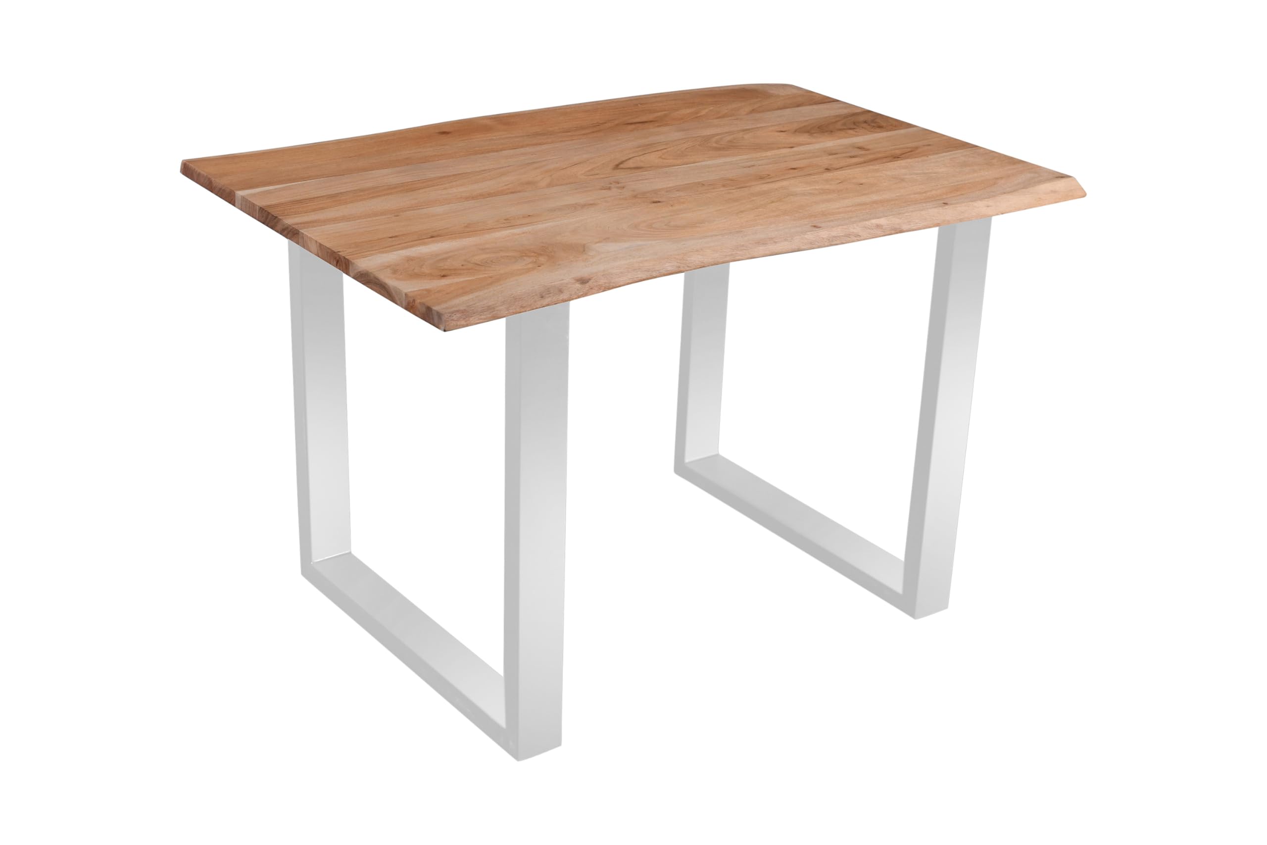 SAM Baumkantentisch 220x100 cm Quarto, Akazienholz massiv + nussbaumfarben, Esstisch mit schwarzem U-Gestell, Esszimmertisch/Holztisch Industrial-Design, Tischplatte 26 mm