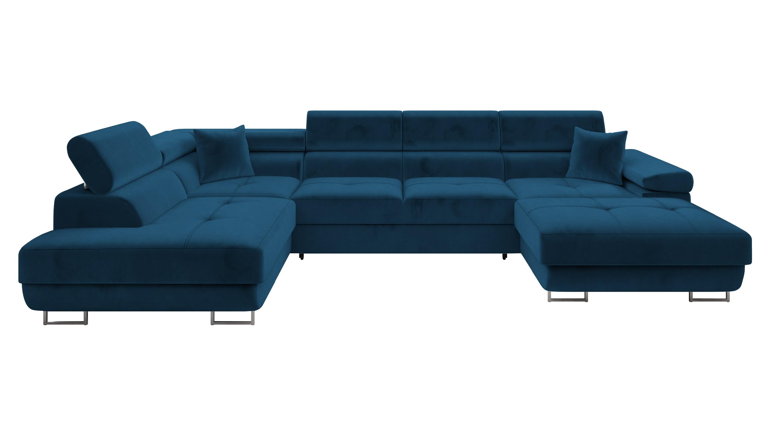 Mirjan24 Ecksofa Torezio Bis mit Bettkasten, Einstellbare Kopfstützen, Sofa mit Schlaffunktion, Eckcouch für Wohnzimmer, Polsterecke, U-Form Couch mit Bettfunktion (Soft 011 + Lux 06, Seite: Rechts)