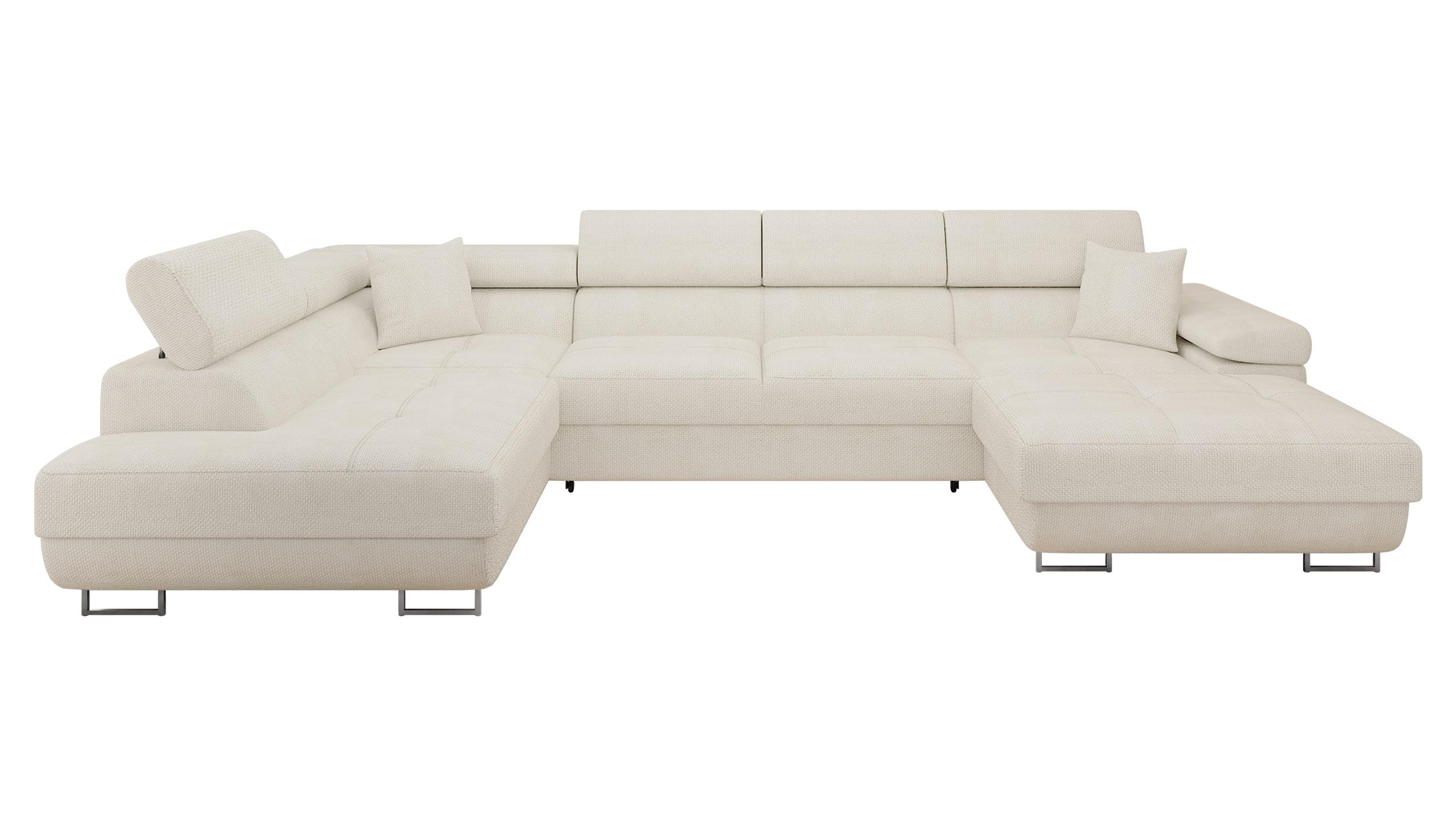 Mirjan24 Ecksofa Torezio Bis mit Bettkasten, Einstellbare Kopfstützen, Sofa mit Schlaffunktion, Eckcouch für Wohnzimmer, Polsterecke, U-Form Couch mit Bettfunktion (Soft 011 + Lux 06, Seite: Rechts)