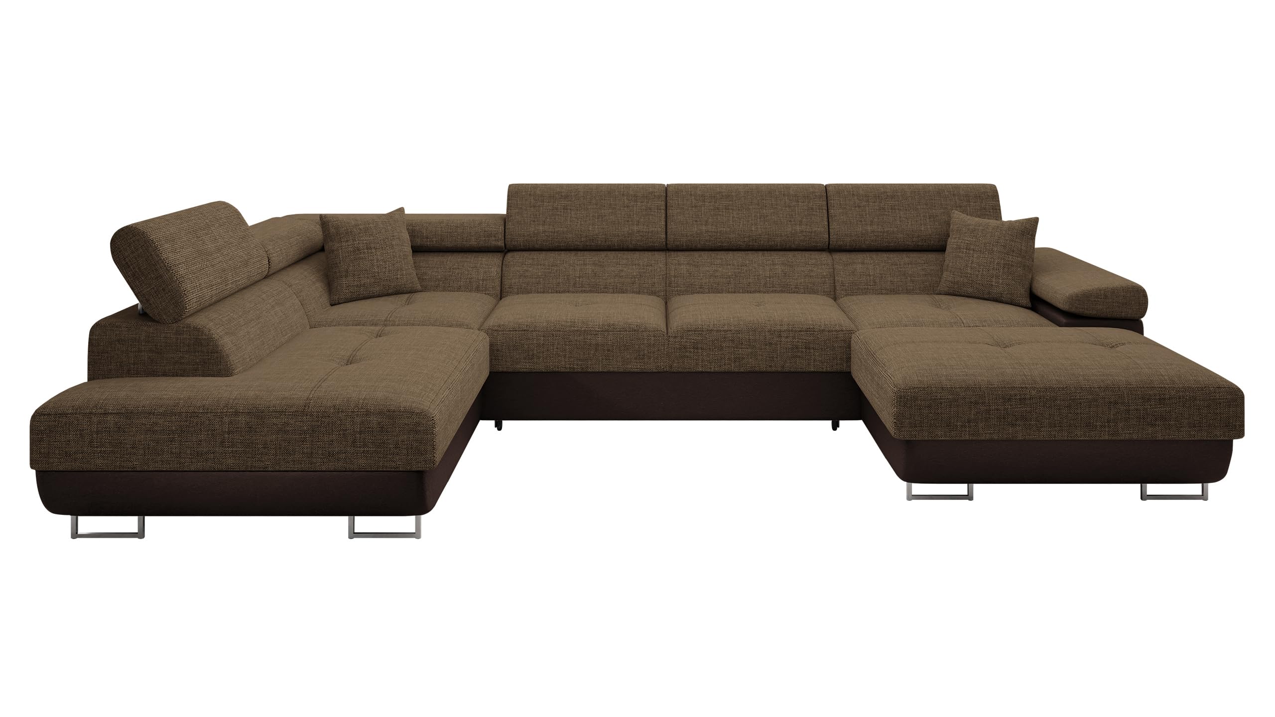 Mirjan24 Ecksofa Torezio Bis mit Bettkasten, Einstellbare Kopfstützen, Sofa mit Schlaffunktion, Eckcouch für Wohnzimmer, Polsterecke, U-Form Couch mit Bettfunktion (Soft 011 + Lux 06, Seite: Rechts)