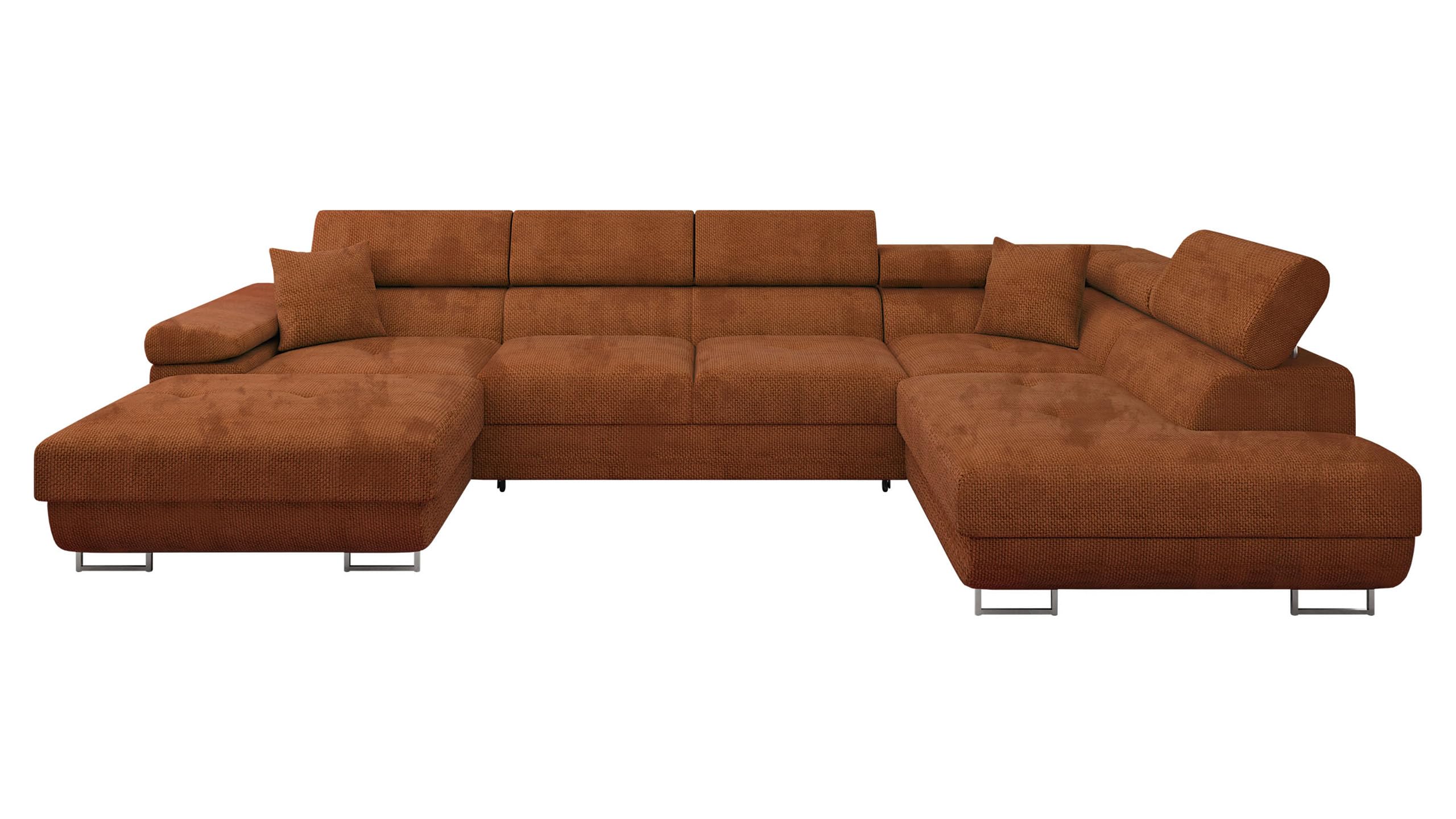 Mirjan24 Ecksofa Torezio Bis mit Bettkasten, Einstellbare Kopfstützen, Sofa mit Schlaffunktion, Eckcouch für Wohnzimmer, Polsterecke, U-Form Couch mit Bettfunktion (Soft 011 + Lux 06, Seite: Rechts)