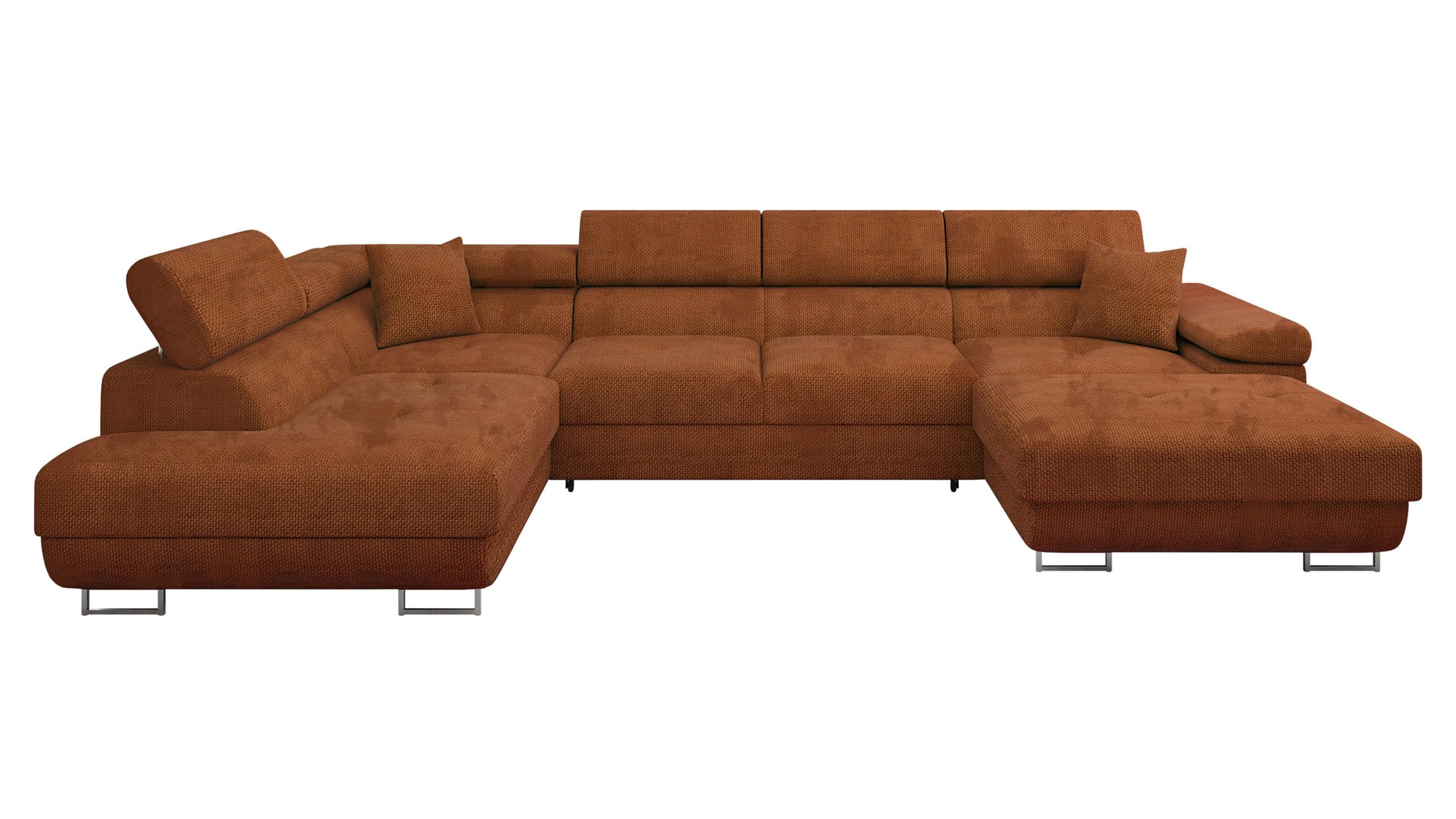 Mirjan24 Ecksofa Torezio Bis mit Bettkasten, Einstellbare Kopfstützen, Sofa mit Schlaffunktion, Eckcouch für Wohnzimmer, Polsterecke, U-Form Couch mit Bettfunktion (Soft 011 + Lux 06, Seite: Rechts)