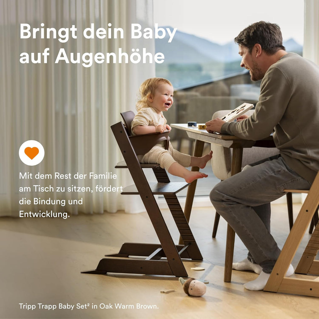 Stokke Tripp Trapp Hochstuhl, White - Inklusive Stuhl + Baby Set2 für Kinder von 6-36 Monaten - Verstellbar, ergonomisch & leicht zu reinigen