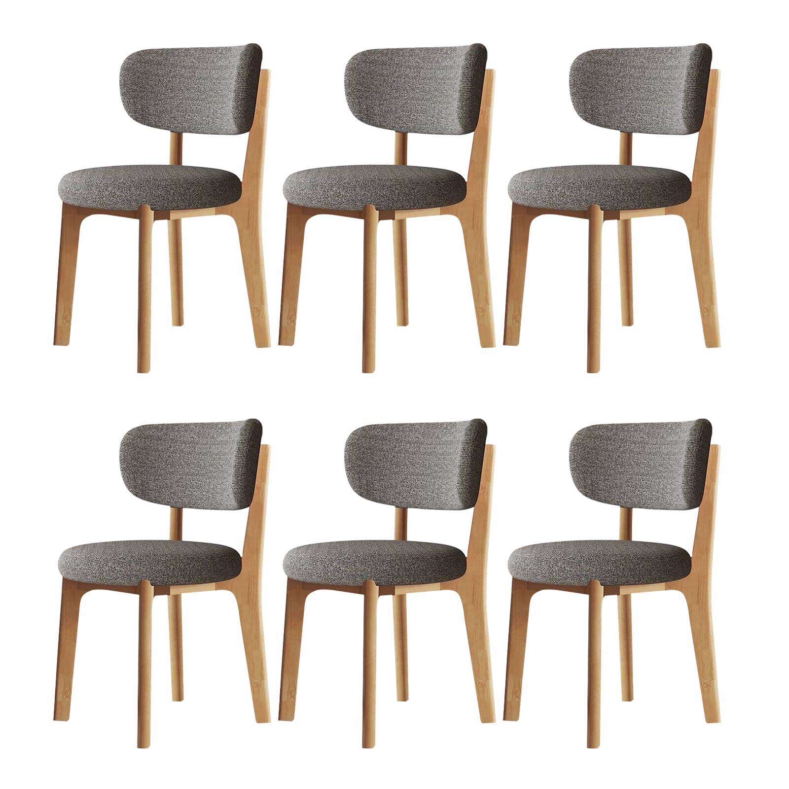Generisch Esszimmerstühle 4er Set aus Holz, Moderne Polsterstuhl Essstühle, Küchenstühle mit Geschwungener Rückenlehne, Esszimmerstühle mit Holzbein für Esszimmer, Küche(Walnussbeine/Khaki)