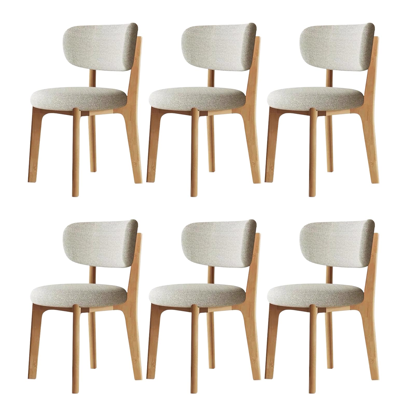 Generisch Esszimmerstühle 4er Set aus Holz, Moderne Polsterstuhl Essstühle, Küchenstühle mit Geschwungener Rückenlehne, Esszimmerstühle mit Holzbein für Esszimmer, Küche(Walnussbeine/Khaki)