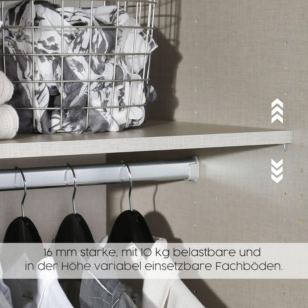 Rauch Möbel Celle, Kleiderschrank für Schlafzimmer, Kinderzimmer, Babyzimmer, Garderobe, Flur, 3-türig, 6 Schubladen, Farbe Hochglanz Weiß/Weiß, Breite 136 cm
