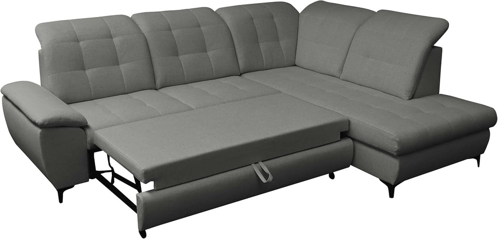 Mirjan24 Ecksofa Ferulk mit Bettkasten, 4 Sitzer L-Form Sofa mit Schlaffunktion, Eckcouch für Wohnzimmer, Couch mit Bettfunktion (Neve 03, Seite: Links)
