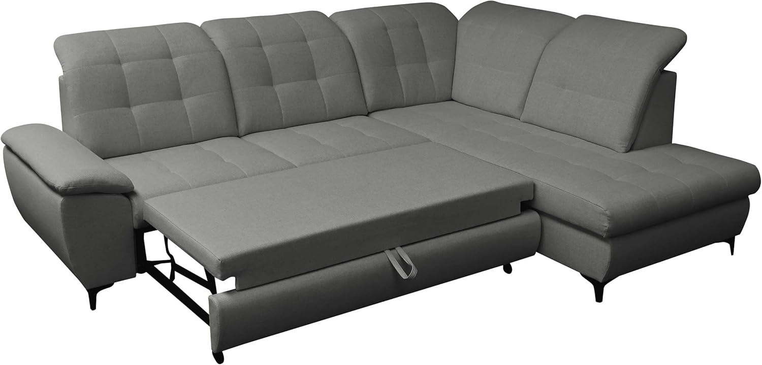 Mirjan24 Ecksofa Ferulk mit Bettkasten, 4 Sitzer L-Form Sofa mit Schlaffunktion, Eckcouch für Wohnzimmer, Couch mit Bettfunktion (Neve 03, Seite: Links)