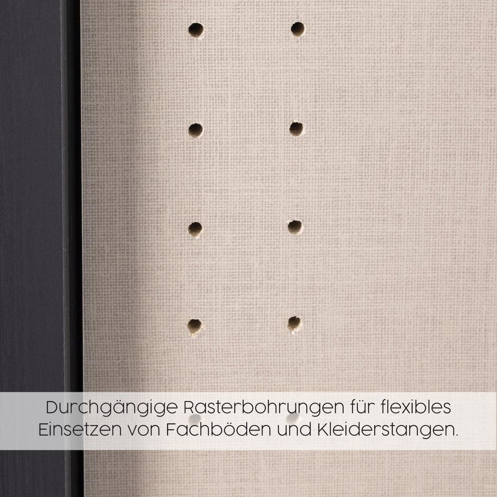 Rauch Möbel Celle, Kleiderschrank für Schlafzimmer, Kinderzimmer, Babyzimmer, Garderobe, Flur, 3-türig, 6 Schubladen, Farbe Hochglanz Weiß/Weiß, Breite 136 cm