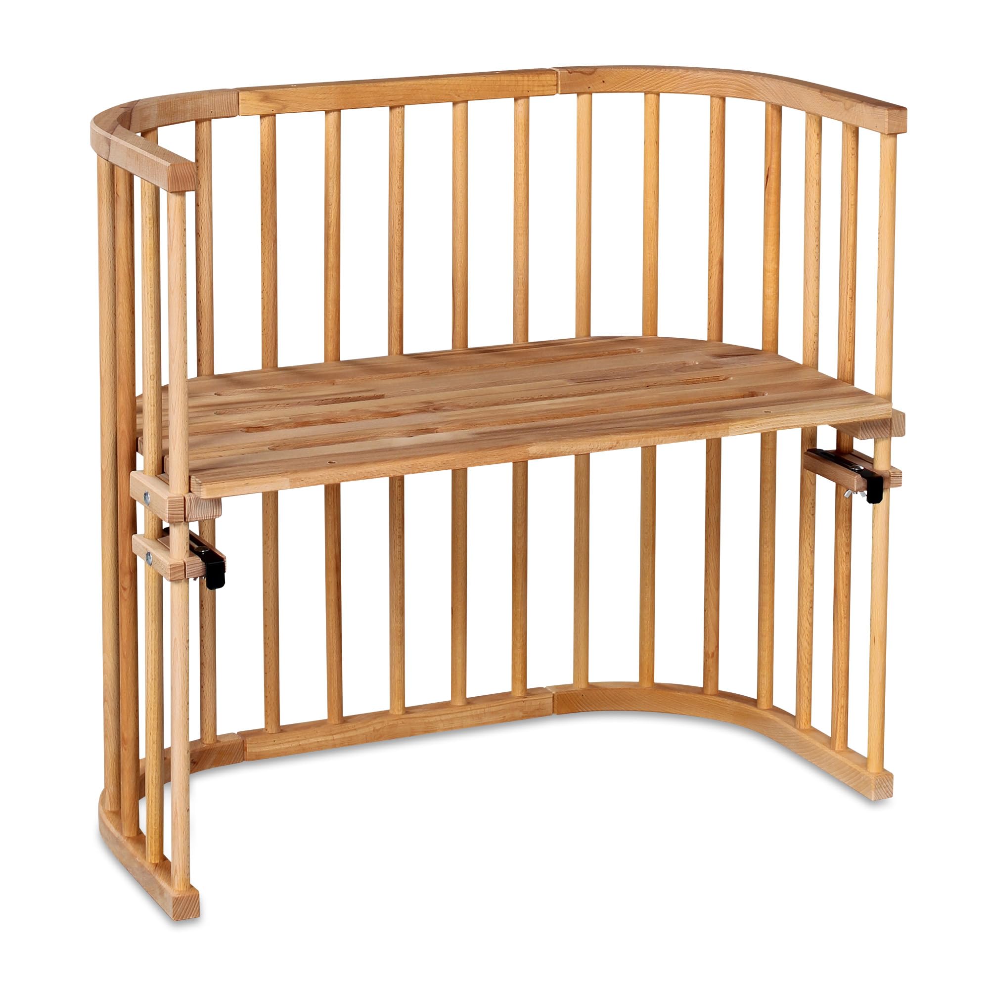babybay Original Beistellbett aus massivem Buchenholz / kompakt & verwandelbar / Kinderbett Höhe stufenlos verstellbar & umweltfreundlich / mitwachsendes Babybett (weiß lackiert) / inkl. Matratze