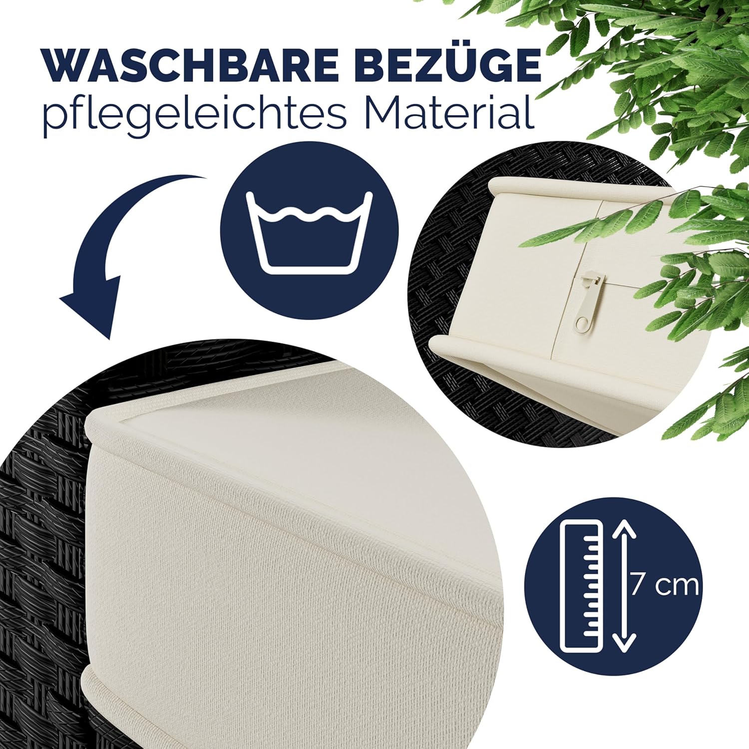 Casaria® Polyrattan Ecklounge Set WPC Esstisch Ecksofa Sessel 2 Hocker inkl. Sitzauflagen Kissen Wetterfest Outdoor Lounge Garten Terrasse Balkon Möbel