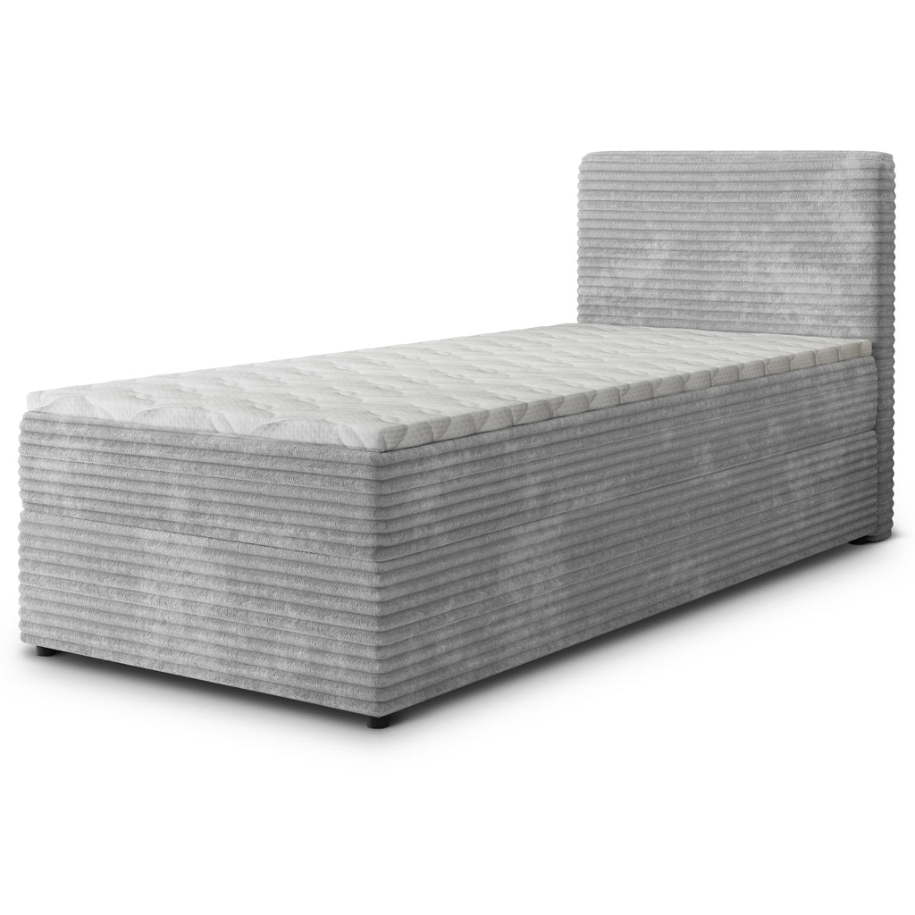 Masseno Boxspringbett PISA 160x200 cm Komplett-Set mit Matratze und Topper, Polsterbett mit Zwei Bettkästen -Creme, TILIA 03