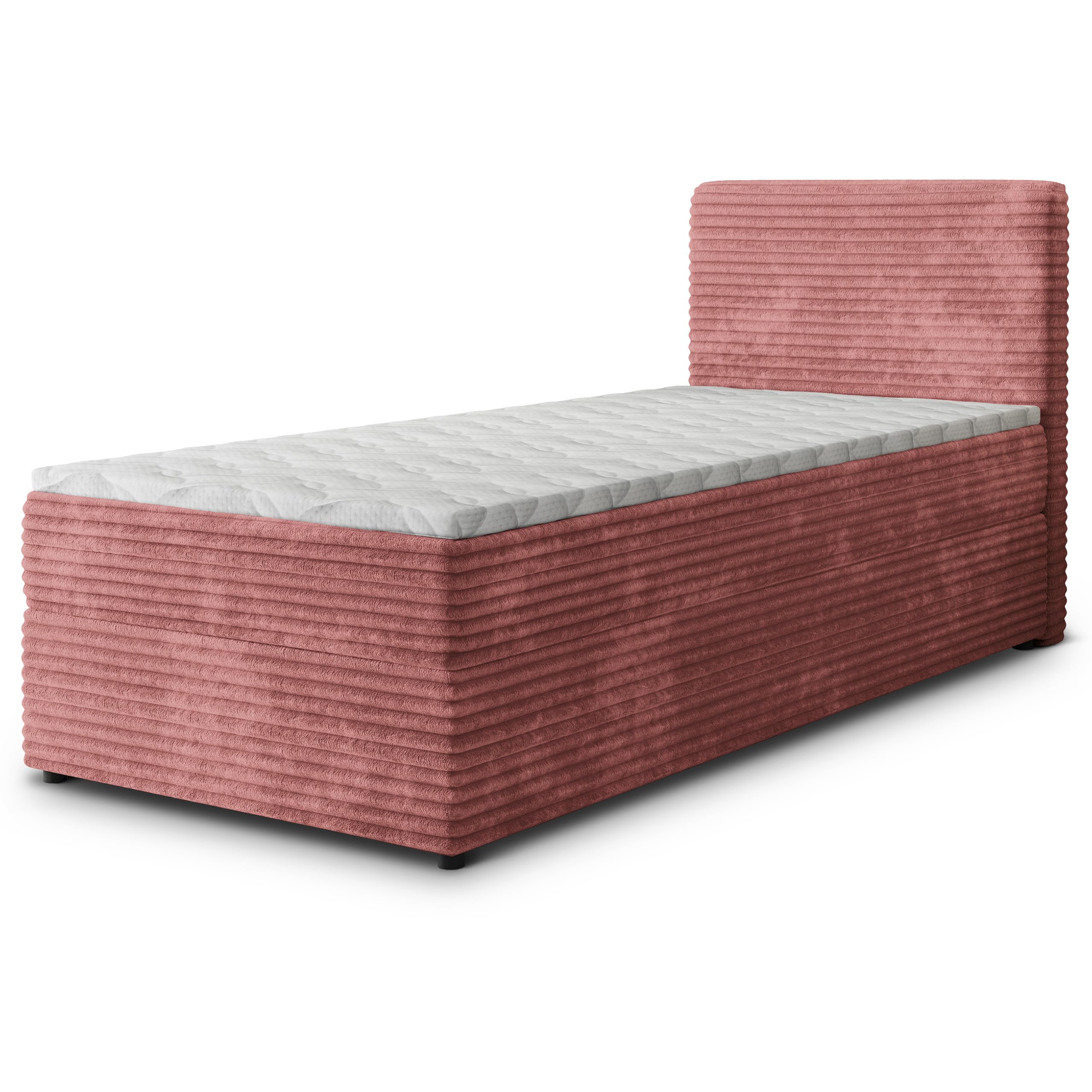 Masseno Boxspringbett PISA 160x200 cm Komplett-Set mit Matratze und Topper, Polsterbett mit Zwei Bettkästen -Creme, TILIA 03