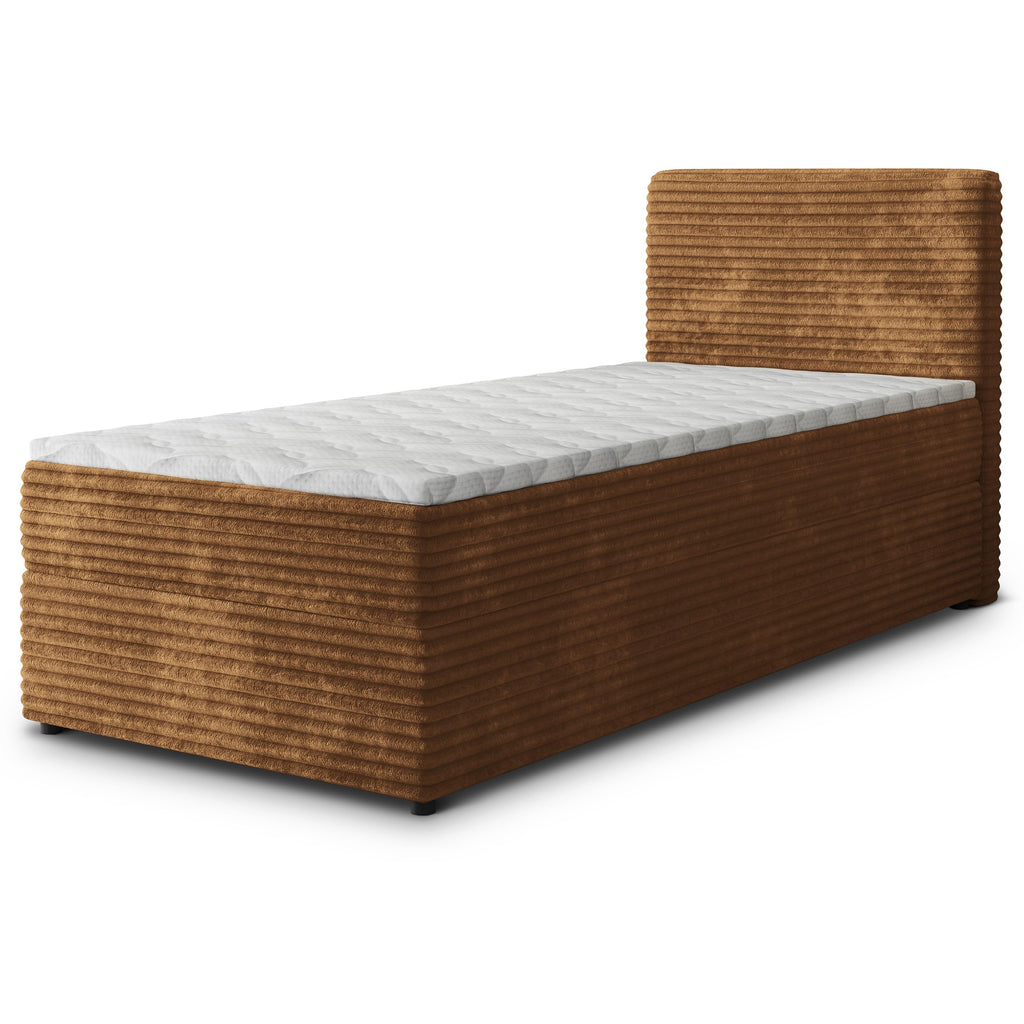 Masseno Boxspringbett PISA 160x200 cm Komplett-Set mit Matratze und Topper, Polsterbett mit Zwei Bettkästen -Creme, TILIA 03