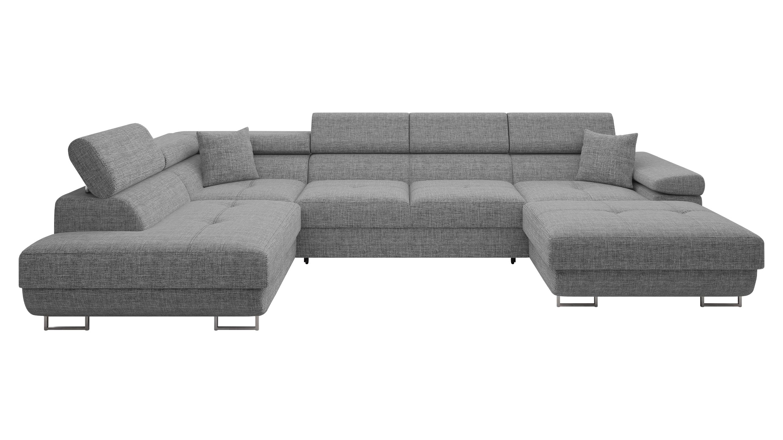 Mirjan24 Ecksofa Torezio Bis mit Bettkasten, Einstellbare Kopfstützen, Sofa mit Schlaffunktion, Eckcouch für Wohnzimmer, Polsterecke, U-Form Couch mit Bettfunktion (Soft 011 + Lux 06, Seite: Rechts)