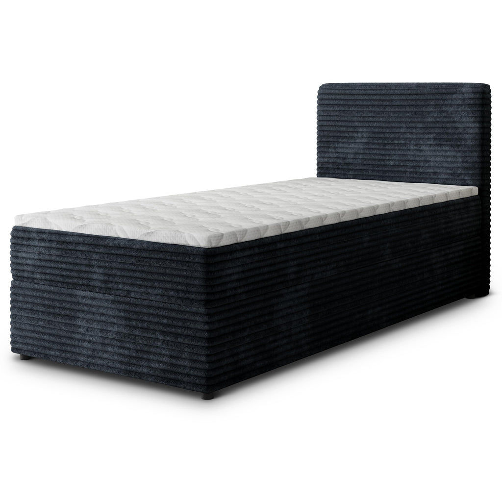 Masseno Boxspringbett PISA 160x200 cm Komplett-Set mit Matratze und Topper, Polsterbett mit Zwei Bettkästen -Creme, TILIA 03