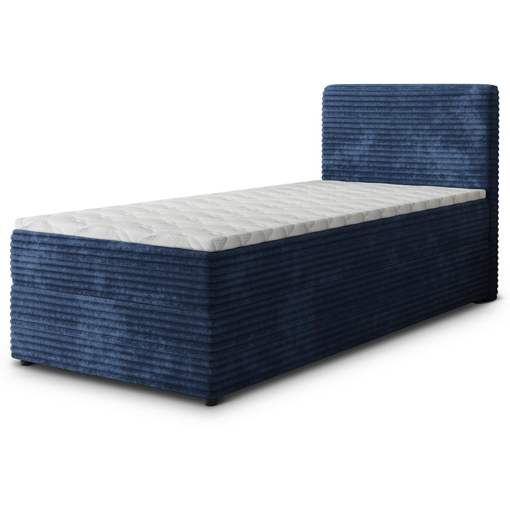 Masseno Boxspringbett PISA 160x200 cm Komplett-Set mit Matratze und Topper, Polsterbett mit Zwei Bettkästen -Creme, TILIA 03