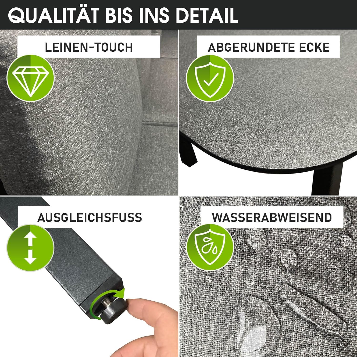 BRAST Loungemöbel Garten Set Madrid | bis zu 11 Personen | 296x170x70cm | wetterfest wasserabweisend | stabiles Stahlgestell | Outdoor Sofa Dining Lounge Gartenmöbel Sitzgruppe Essgruppe