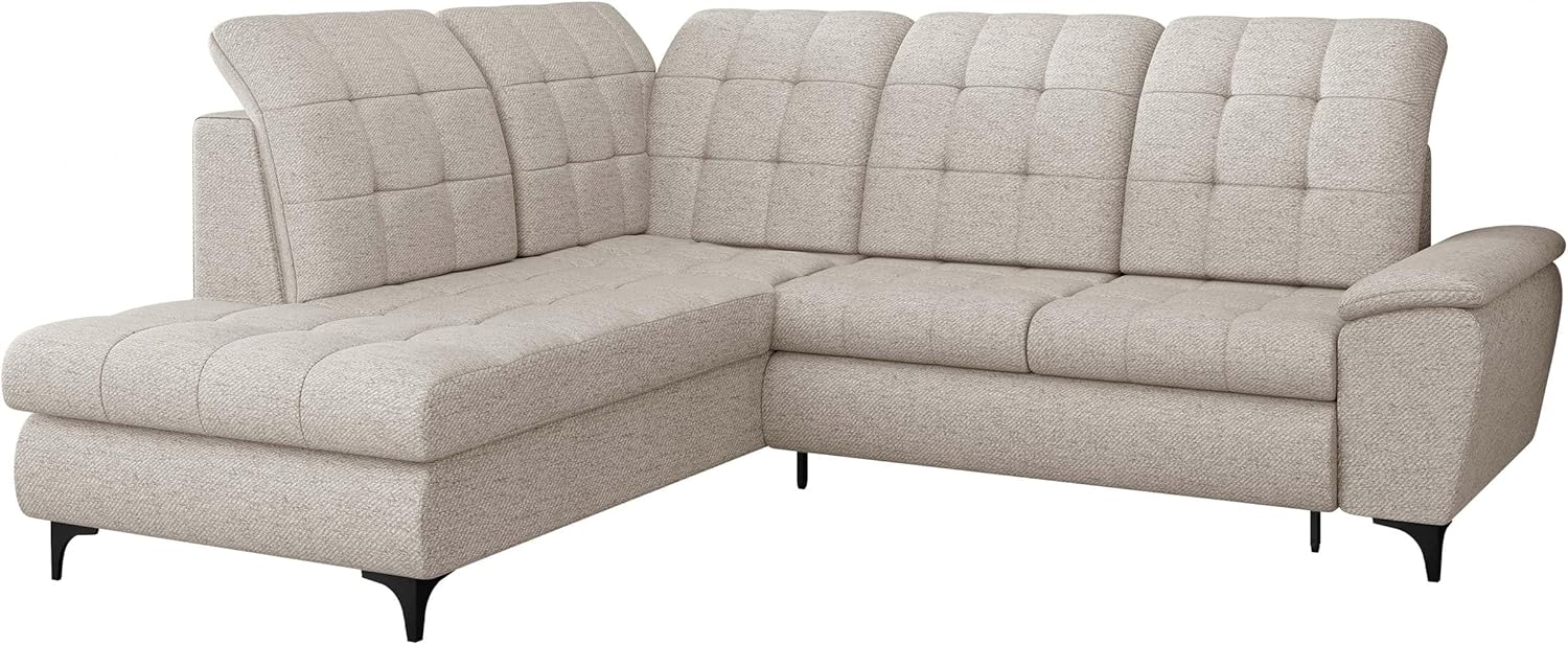 Mirjan24 Ecksofa Ferulk mit Bettkasten, 4 Sitzer L-Form Sofa mit Schlaffunktion, Eckcouch für Wohnzimmer, Couch mit Bettfunktion (Neve 03, Seite: Links)