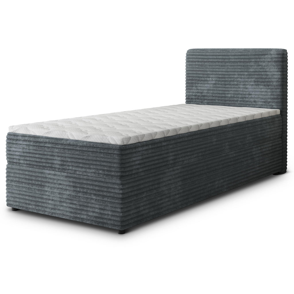 Masseno Boxspringbett PISA 160x200 cm Komplett-Set mit Matratze und Topper, Polsterbett mit Zwei Bettkästen -Creme, TILIA 03