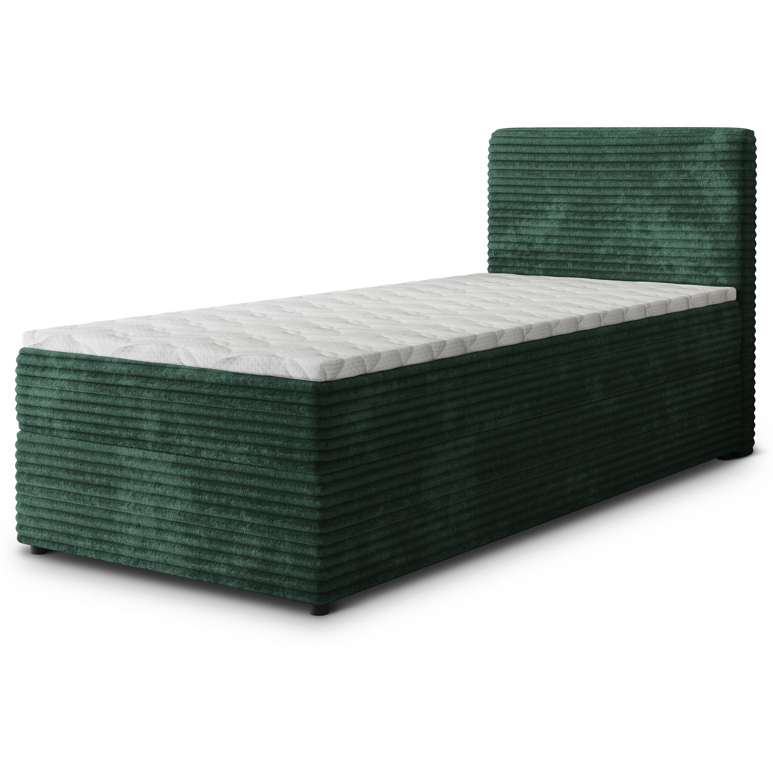 Masseno Boxspringbett PISA 160x200 cm Komplett-Set mit Matratze und Topper, Polsterbett mit Zwei Bettkästen -Creme, TILIA 03