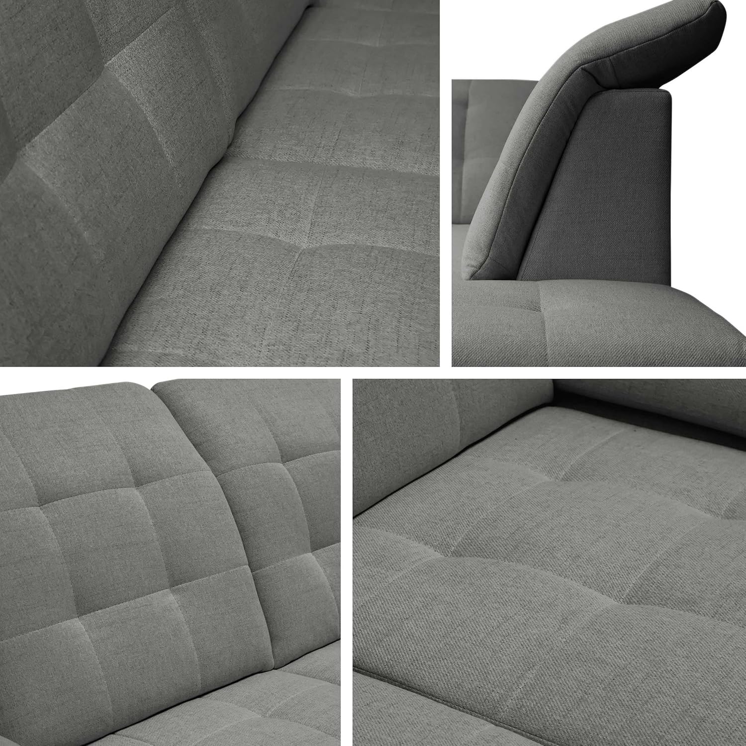 Mirjan24 Ecksofa Ferulk mit Bettkasten, 4 Sitzer L-Form Sofa mit Schlaffunktion, Eckcouch für Wohnzimmer, Couch mit Bettfunktion (Neve 03, Seite: Links)