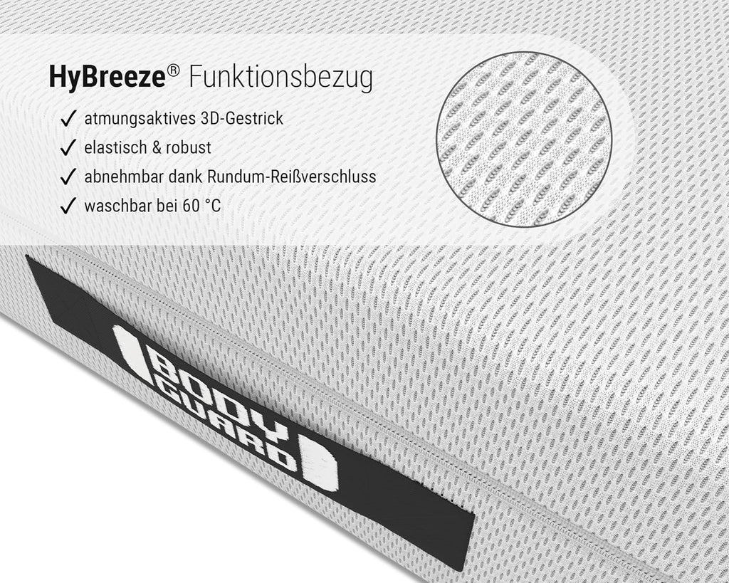 bett1 Bodyguard Anti-Kartell-Matratze 90x200. Deutschlands meistgekaufte Matratze (2in1 Liegehärten Mittelfest & Fester, Bezug 60°C waschbar, Oeko-TEX 100, Ergonomiemodule, QXSchaum)