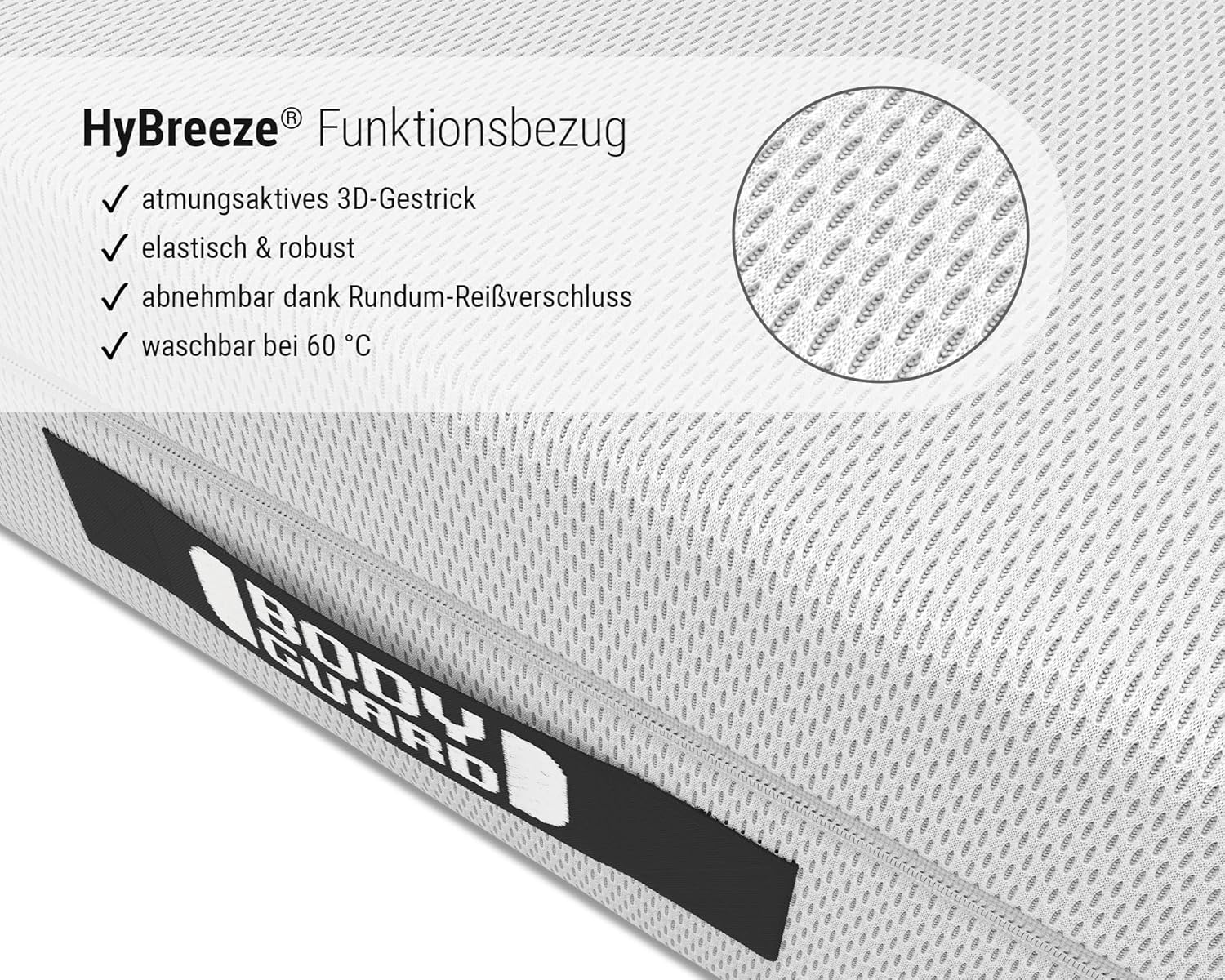 bett1 Bodyguard Anti-Kartell-Matratze 90x200. Deutschlands meistgekaufte Matratze (2in1 Liegehärten Mittelfest & Fester, Bezug 60°C waschbar, Oeko-TEX 100, Ergonomiemodule, QXSchaum)